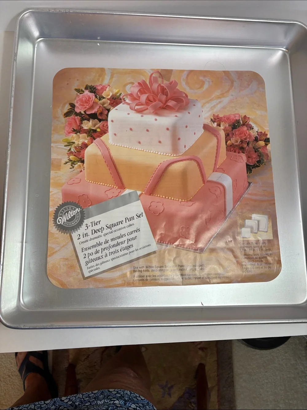 Wilton Silver Square Cake Pan Set - 3 Piece Nesting Pans